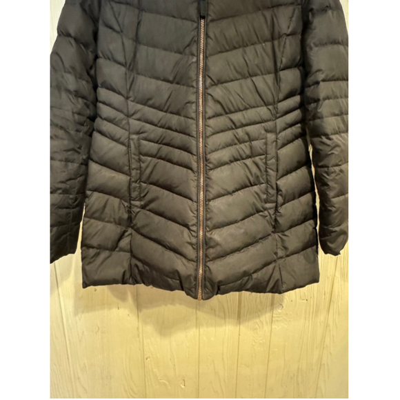 Marc New York Black Puffer Jacket with Faux Fur Detachable Hood, Size L - Picture 3 of 12